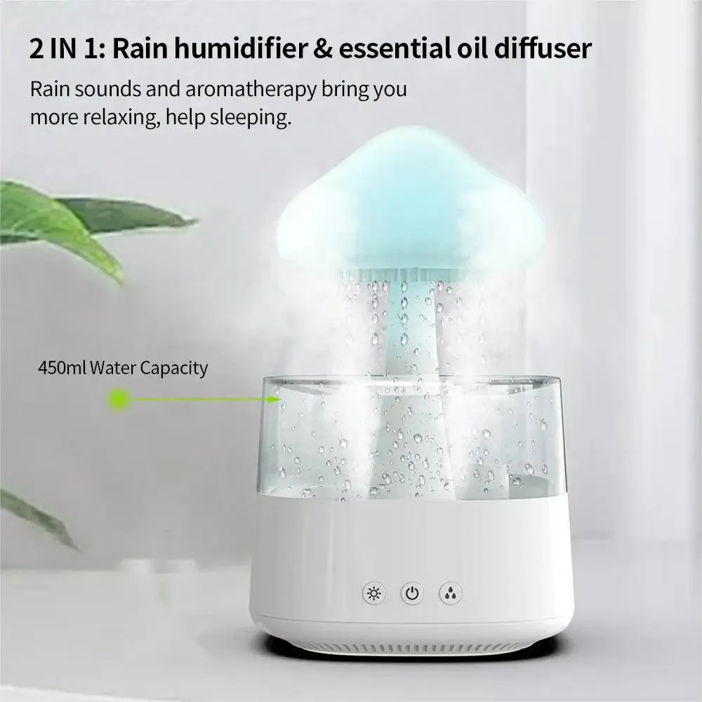 Relax Rain Diffuser Humidifier Raindrop Aromatherapy Machine Colorful