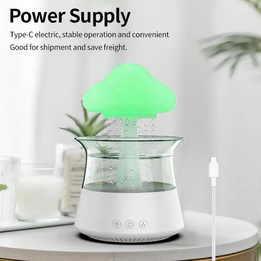 Relax Rain Diffuser Humidifier Raindrop Aromatherapy Machine Colorful