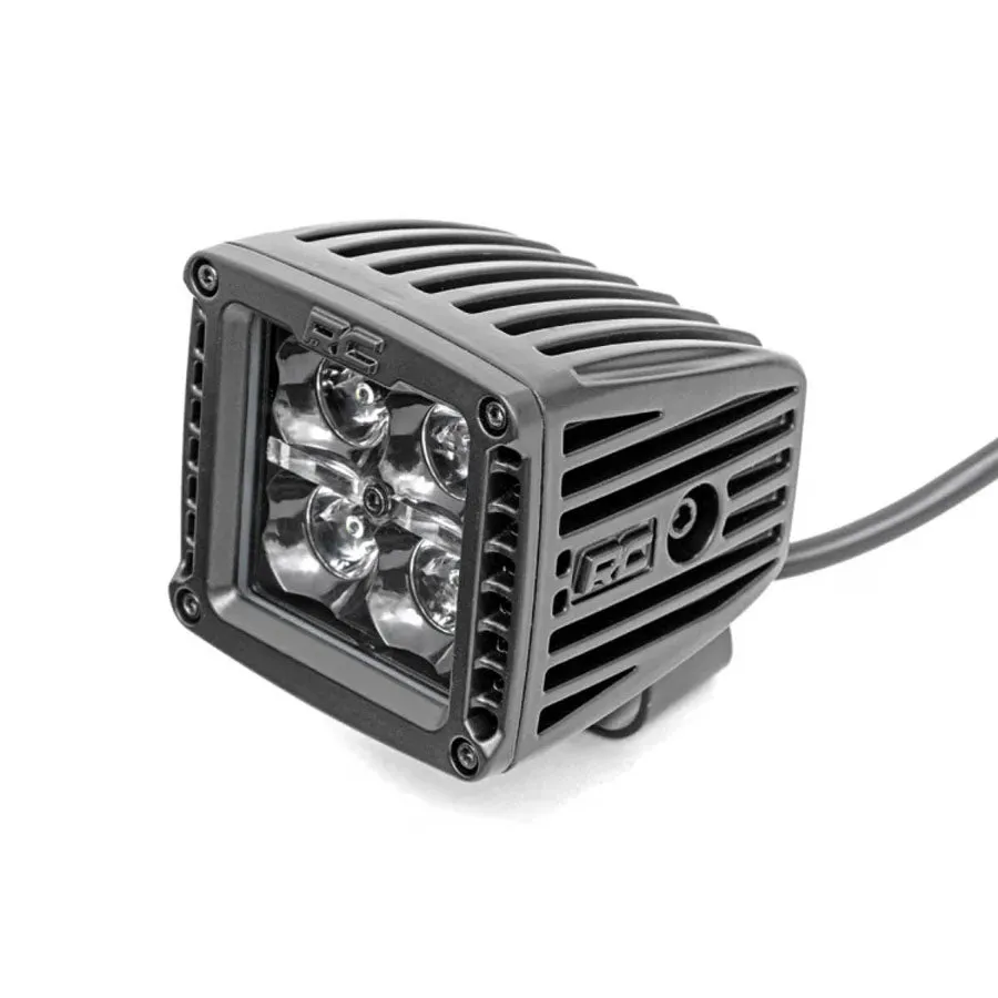 Rough Country 2 Inch Black Series LED Light Pods Spot Beam Square - Cool White DRL | Universal