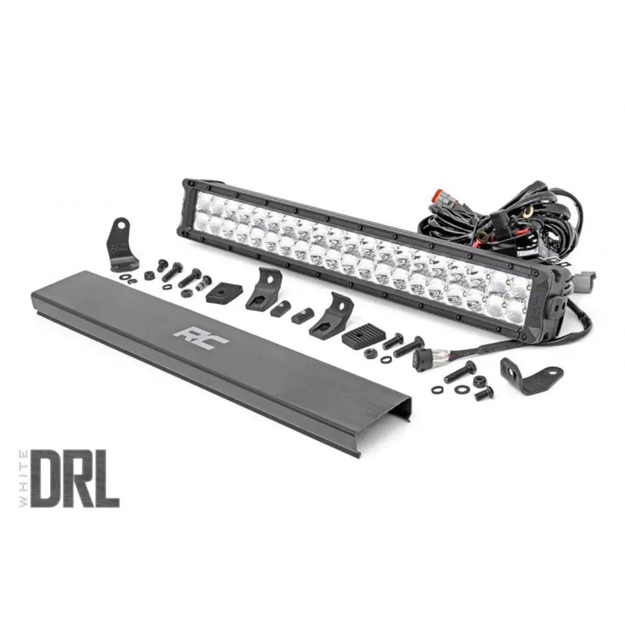 Rough Country Chrome Series LED Light Bar 20" Dual Row - Cool White DRL | Universal