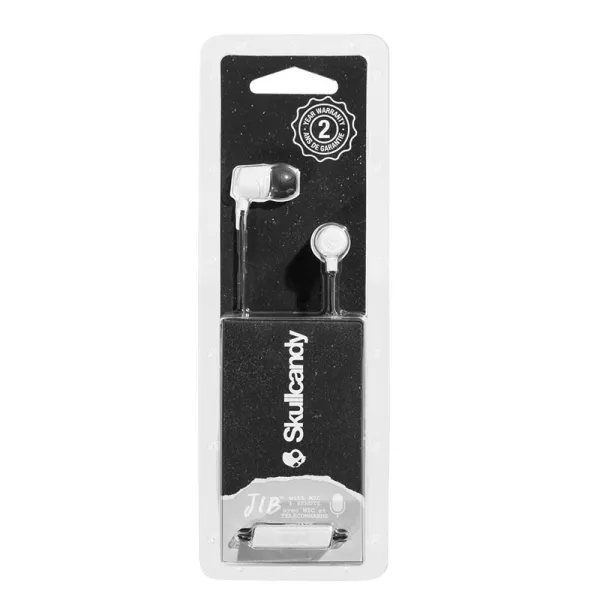 Skull Candy Jib In-Ear Earbuds with Microphone - WHITE/BLACK/WHITE