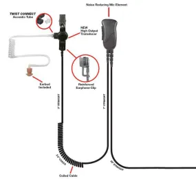 SPM-1347QD, Mirage, Lapel Microphone, Black w/Quick Disconnect fits Harris XG100