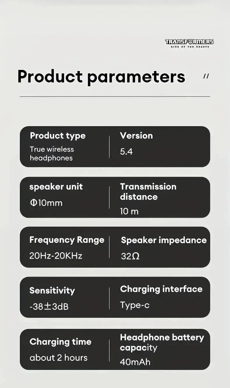 Transformers TF-T10 TWS Advanced New Gen Earphones