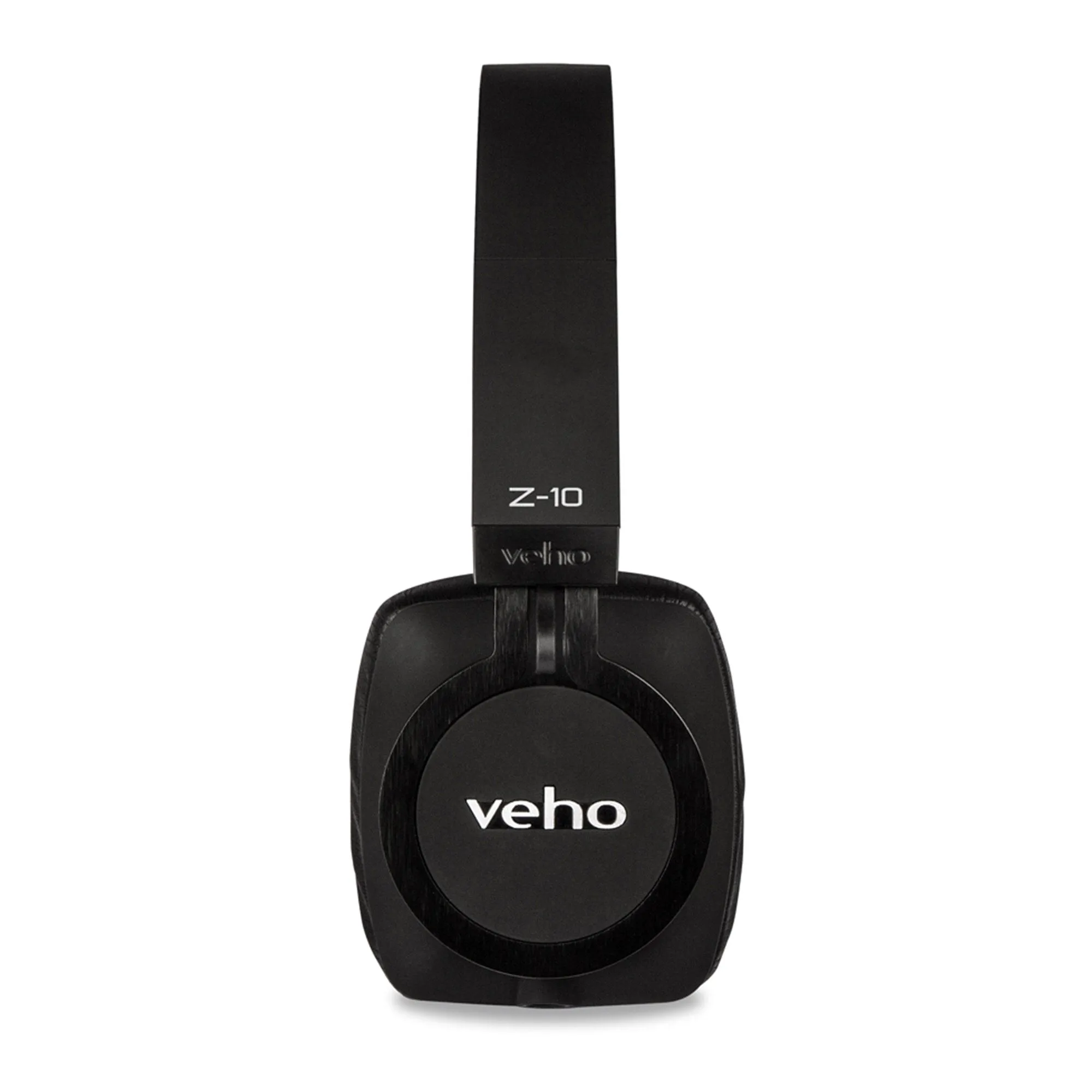 Veho Z-10 On-Ear Wired Premium Headphones | Black Edition | Aluminium Design | Stereo | Microphone | Remote Control | Detachable Cord | Flex Anti-Tangle Cable - Black