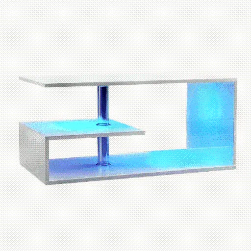 White Modern LED Side Table & Bookshelf - Versatile End Table with Lighting - SHI7CTAV